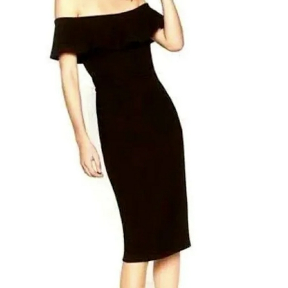 black off the shoulder dress zara Black and Ivory Off Shoulder Maxi Dress main image 1